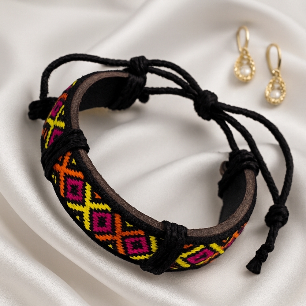 Black Adjustable Bangle Bracelet β Elegant Colorful Design, Women Fashion Jewels